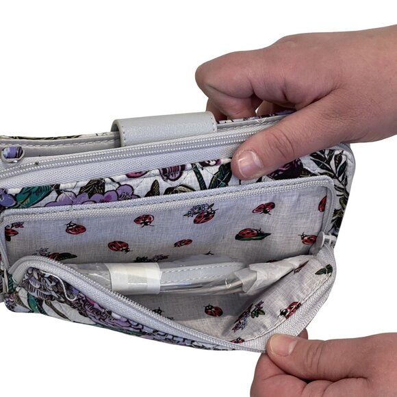 NWT Vera Bradley RFID Protection Lavender Meadow Print Wristlet Wallet Multiple - Picture 6 of 9